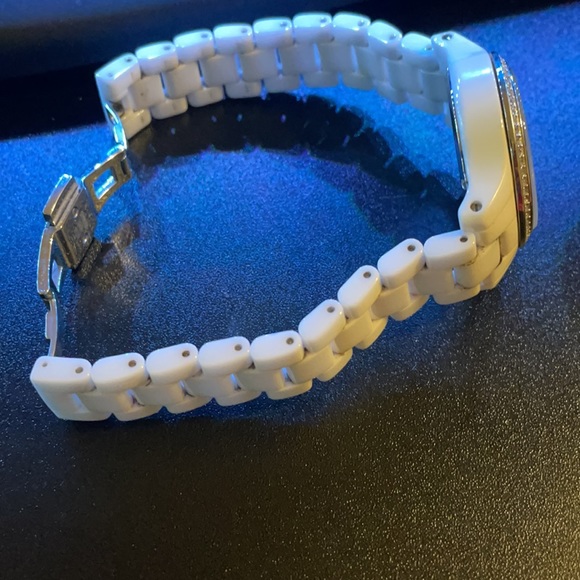 Michael Kors white ceramic watch with crystals main image 4